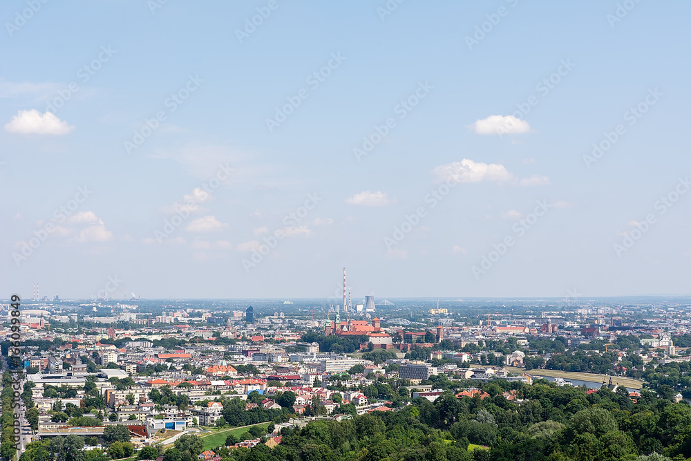 Fototapeta premium View on the Krakow from Kosciuszko mound (Poland)