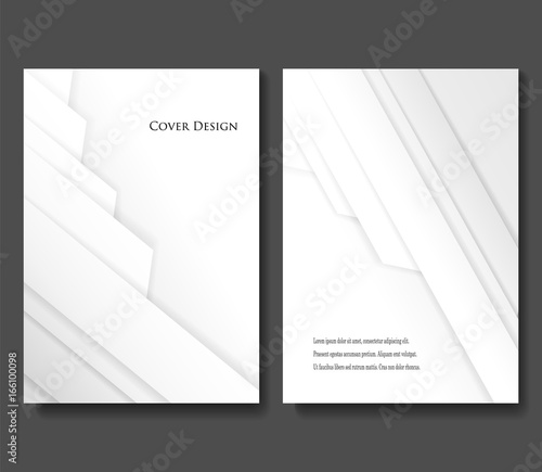Set of Abstract Background of White Origami Paper. Minimal Vector illustration. 