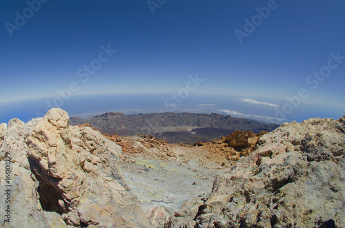 View from the top of Teide volcano, the highest Spanish mountain. Tenerife. Canary Islands