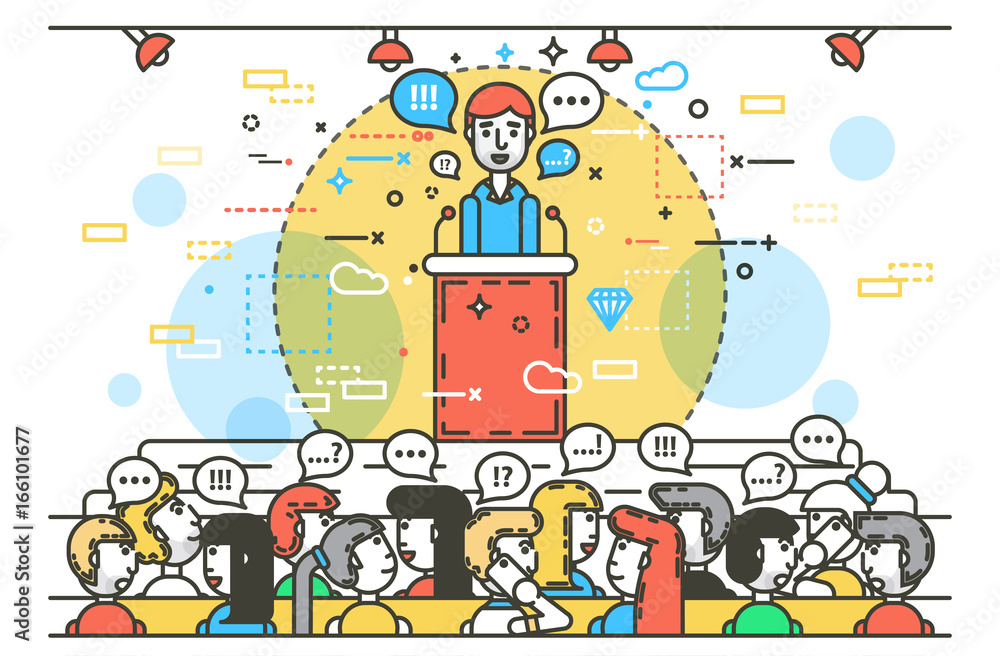 Vetor de Vector illustration orator spokesman spokesperson speaker