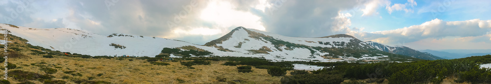 Carpathian landscape at evening