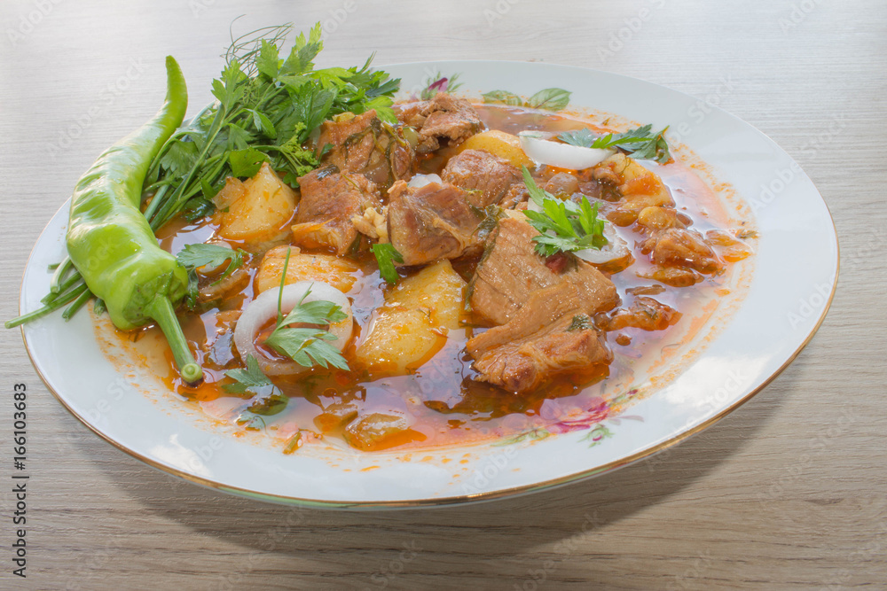 Chunky beef soup. Beef Soup With Vegetables