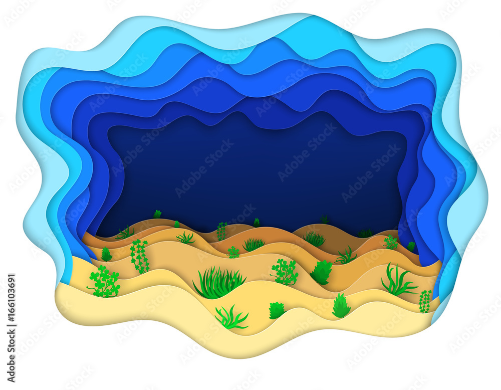 illustration of a seabed with green algae illustration of a seabed with green algae