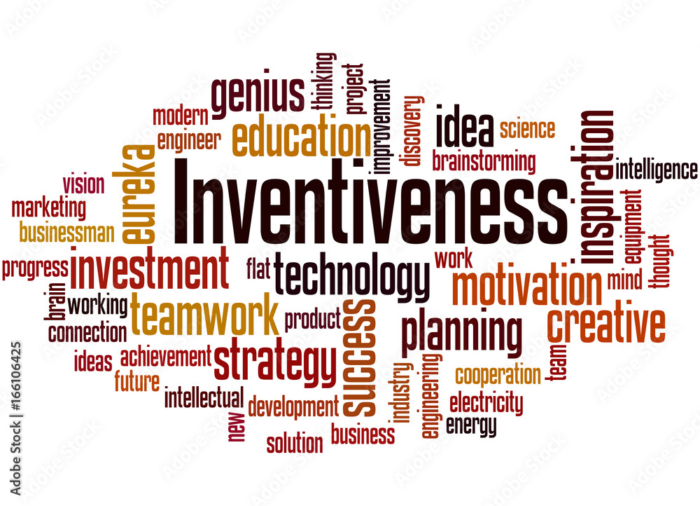 Inventiveness, word cloud concept