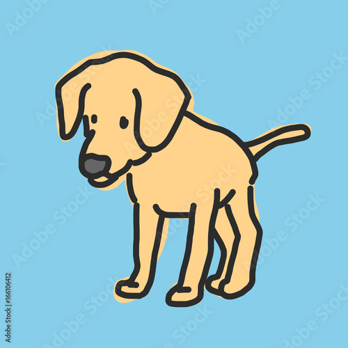 Cute Dog Cartoon. hand drawn. line drawing. vector illustration.