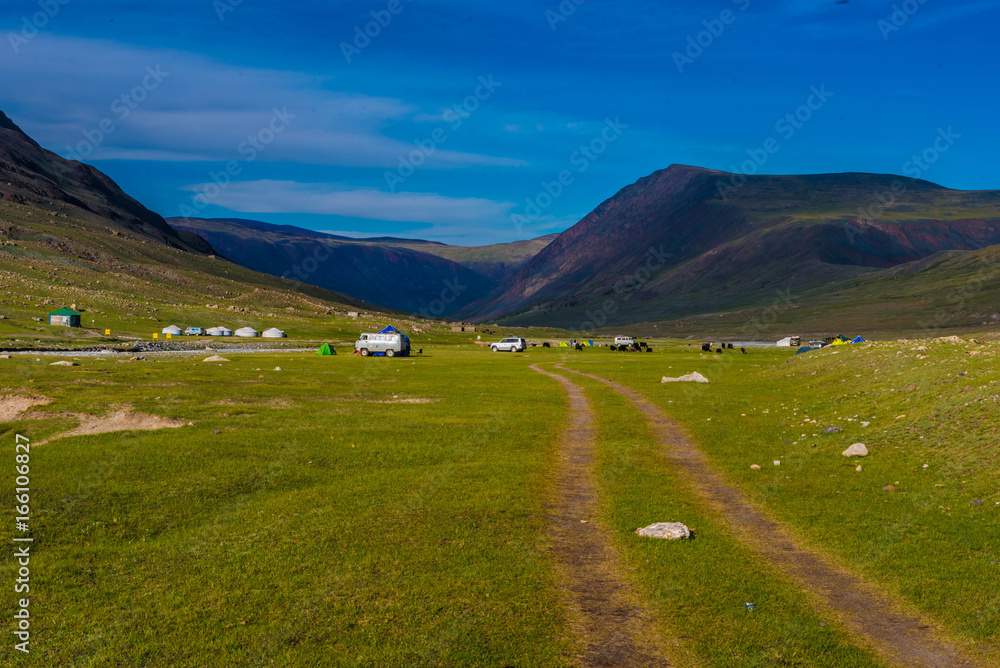 Camp im Altai Gebirge Mongolei