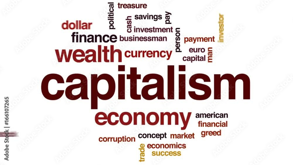 Capitalism animated word cloud, text design animation. Capitalism animated word cloud, text design animation.