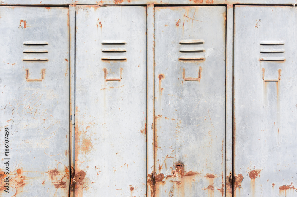 old rusty metal lockers