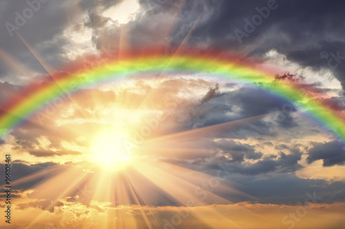 Rainbow in the beautiful sky photo