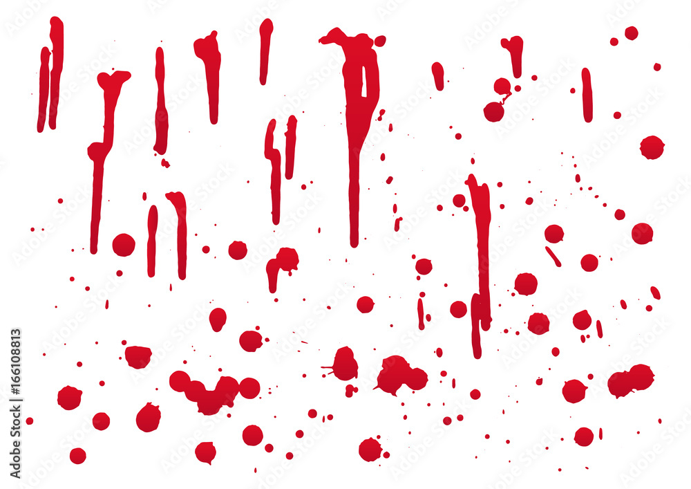 Obraz premium set of blood for halloween decoration, vector illustration, set 2