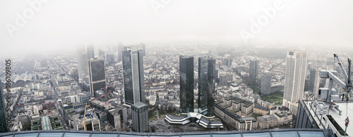 Frankfurt  Germany financial district aerial view.- 