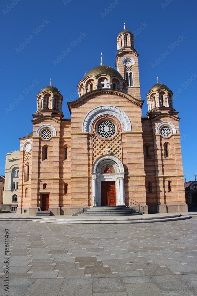 The Cathedral of Christ the Savior, a Serbian Orthodox Church in Banja Luka, Bosnia and Herzegovina. It was reconstructed from 1993 to 2004. South-Eastern Europe.