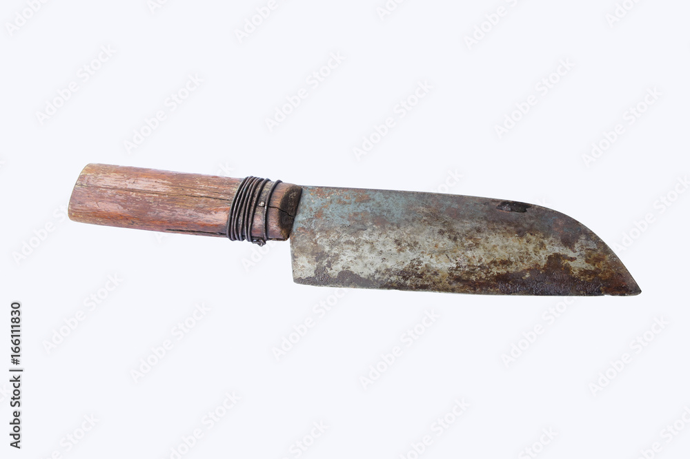Old dirty rusty knife isolate on white background Old dirty rusty knife isolate on white background
