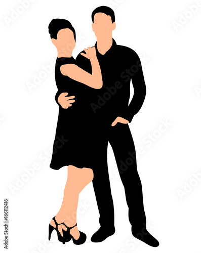 Vector, silhouette of a guy and a girl