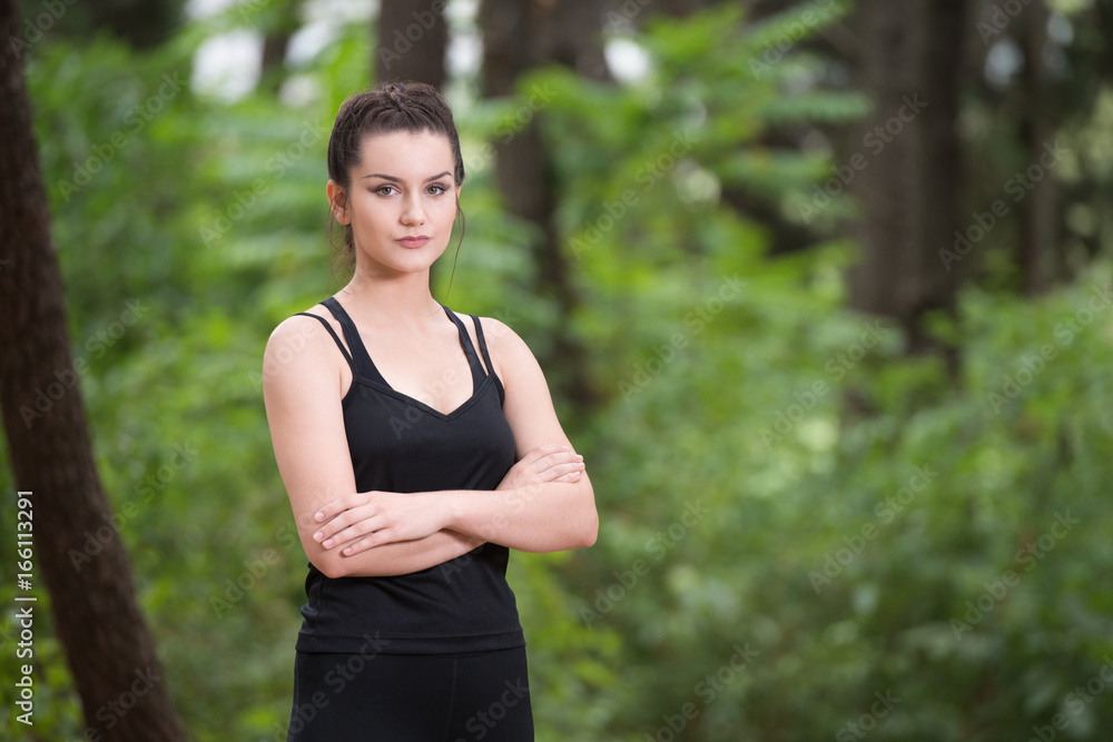 Portrait of a Fitness Woman Jogging Outdoors Portrait of a Fitness Woman Jogging Outdoors