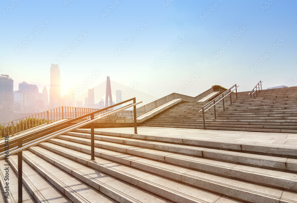 Modern city building stairs Modern city building stairs