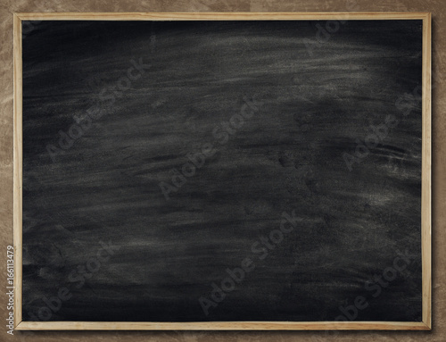 Blackboard Background in Wood Frame, Blank Chalkboard Wall, School Black Board Texture