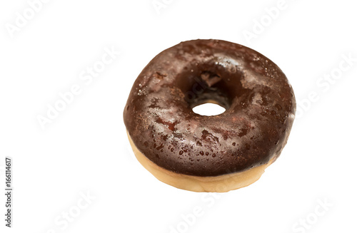 Chocolate doughnut isolated on white