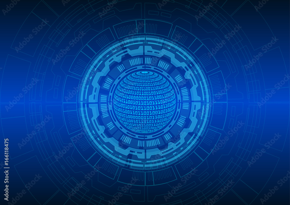 Obraz premium Abstract Blue circle and technology background; technology concept