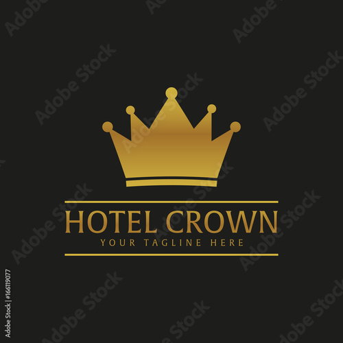Hotel Crown. Luxury Hotel Logo and Emblem. Vector logo illustration.