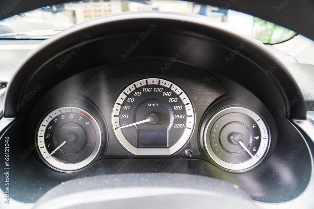 Modern car instrument dashboard panel.