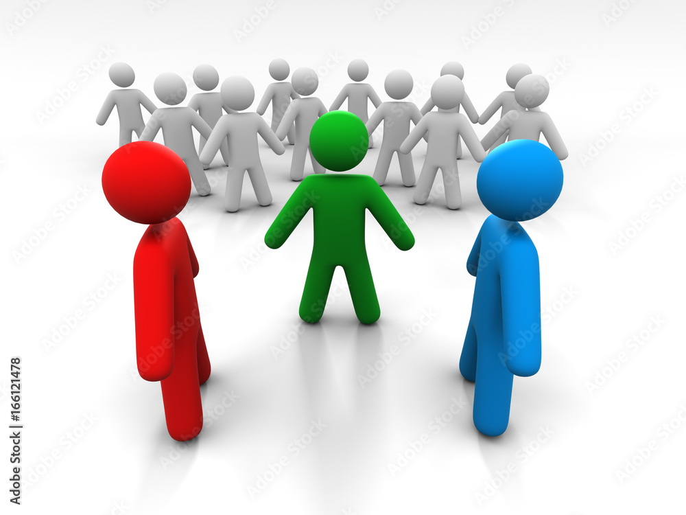 Concept Of Discussion Of Two Persons In The Presence Of A Third Person And A Crowd Of People Concept Of Discussion Of Two Persons In The Presence Of A Third Person And A Crowd Of People