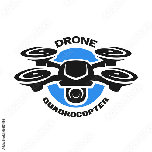 Video drone quadrocopter logo.