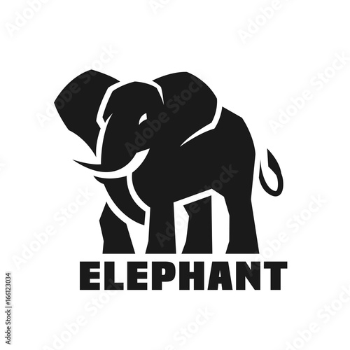 Fototapeta Elephant. Monochrome logo.