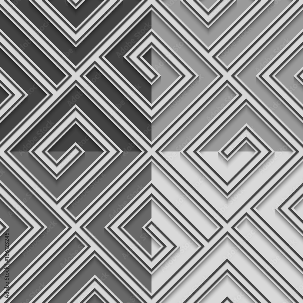 Set of abstract geometrical seamless pattern with shadow. Set of abstract geometrical seamless pattern with shadow.