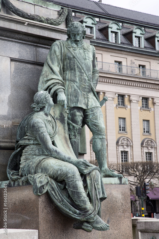 Gustav II Adolf, Statue by Archeveque, Stockholm