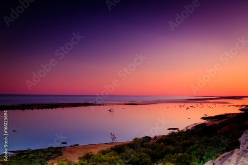 Praia da Gale beach shot during twilight in Algarve  Portugal