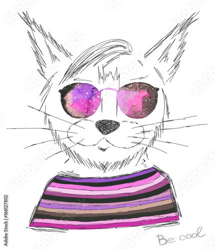 kot-hipster-ubrany-w-kosmiczne-okulary-i-sweter-w-paski