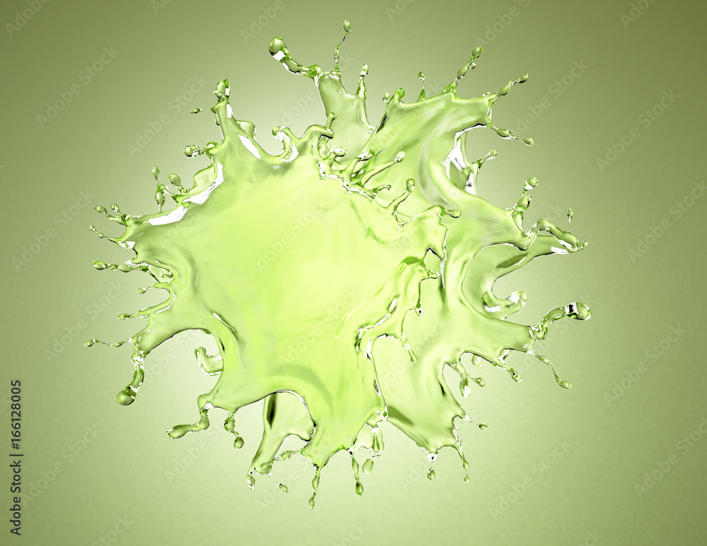 Transparent color splash. 3d illustration, 3d rendering.