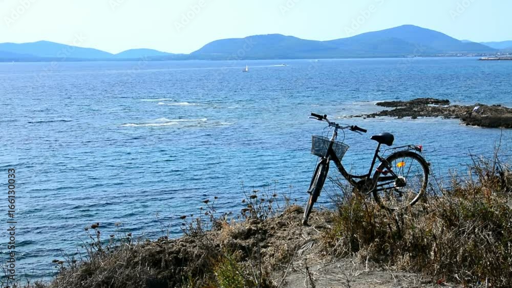 Classic bicycle by the shore in Sardinia, Italy Classic bicycle by the shore in Sardinia, Italy