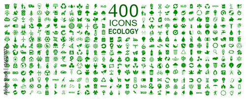 Set of 400 ecology icons – stock vector