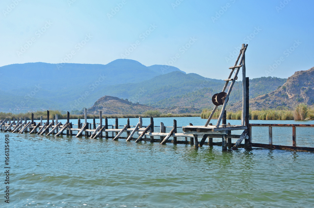 Fishing farm on the river Dalyan in Turkey