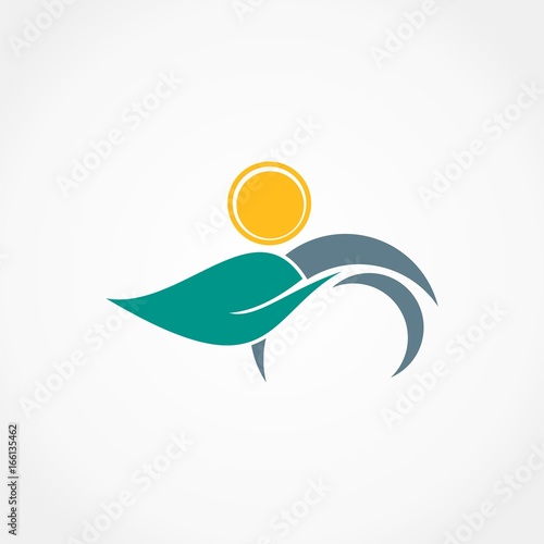 abstract green land logo