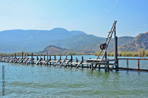 Fishing farm on the river Dalyan in Turkey