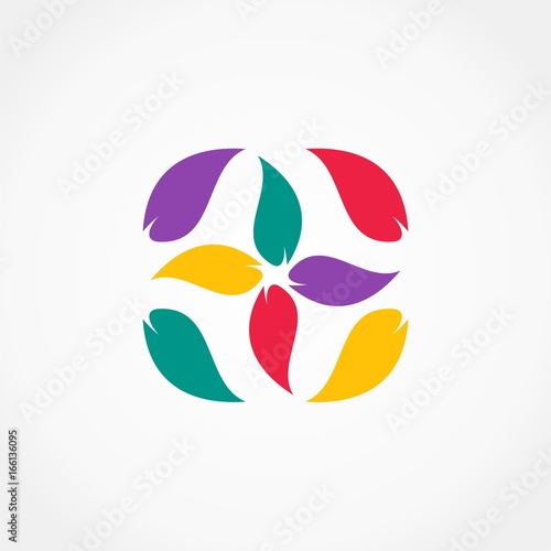 abstract star leaf colorful logo