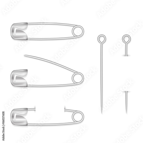 Vector pins isolated on white background set. Realistic vector illustration.