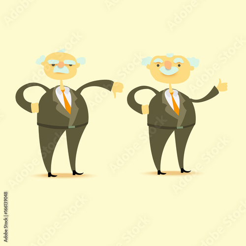 Vector image of chief approving or disapproving.