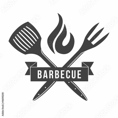 BBQ. Grill and barbecue restaurant logo, menu element, label or badge