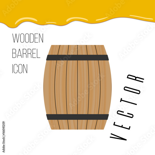 wooden barrel icon with honey drops