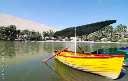 Colourful Boat at an oasis in Peru