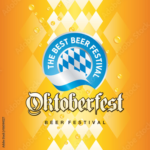 The best beer festival Oktoberfest blue logo icon