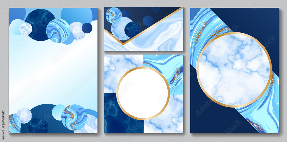 Marble brochure layout, corporate identity set, business card template ...