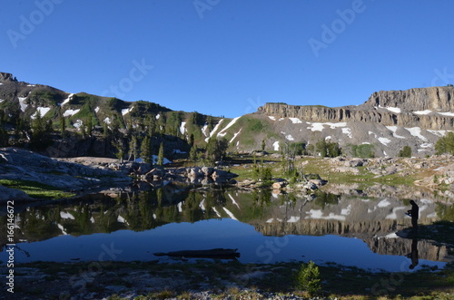 Hiker on Lake in Grand Teton National Park © Christine