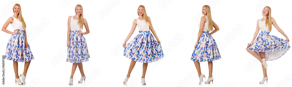 Woman in fashion looks isolated on white Woman in fashion looks isolated on white