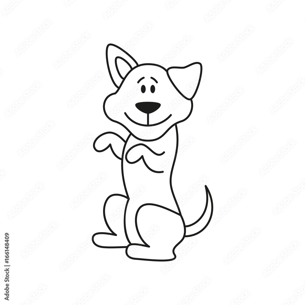 Funny cartoon dog illustration on white background. Funny cartoon dog illustration on white background.