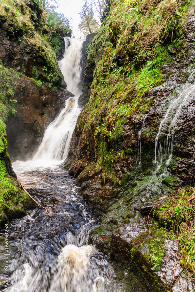 Waterfall at Glenarriff Forest Park, one of the Glens of Antrim. Waterfall at Glenarriff Forest Park, one of the Glens of Antrim.